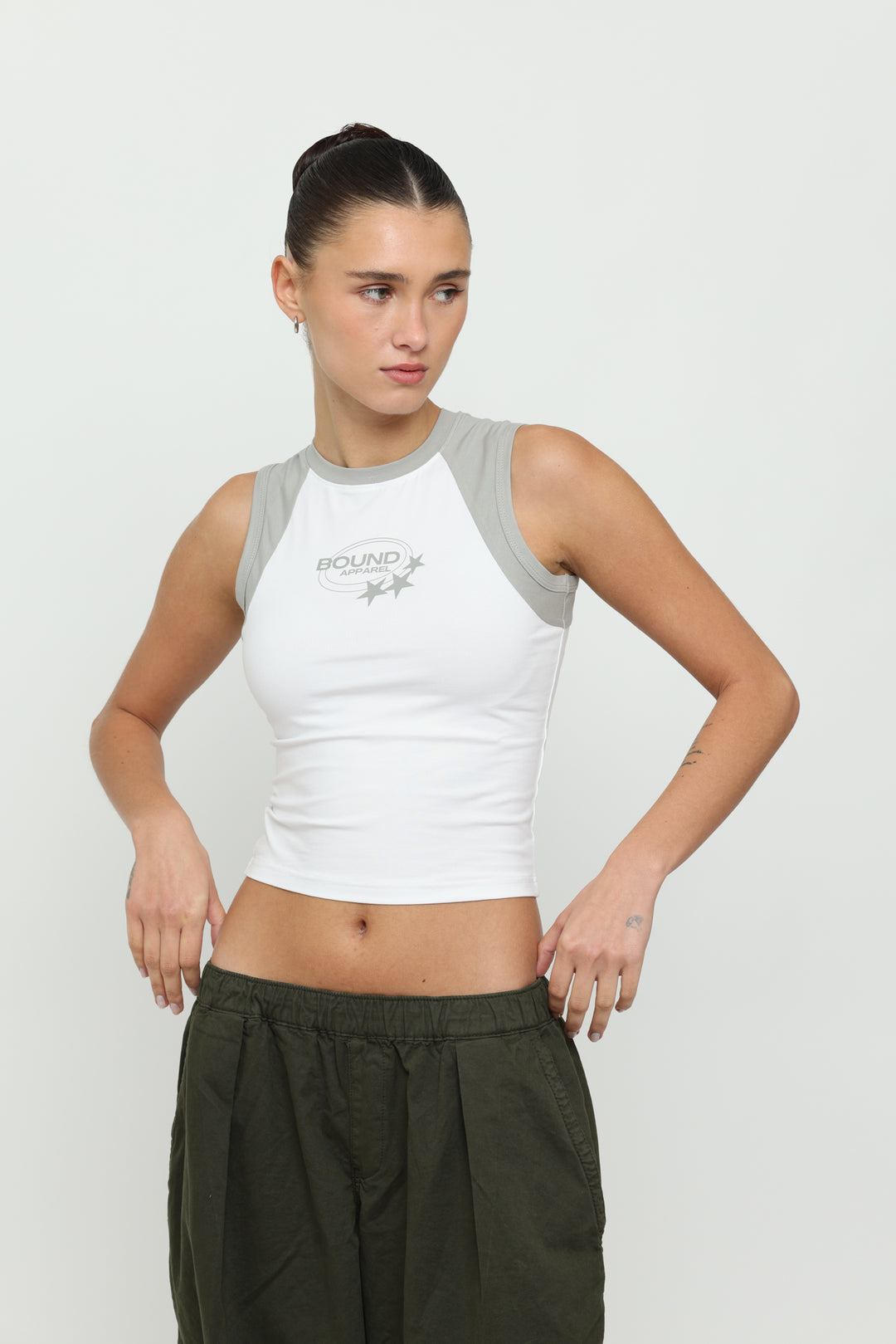 White & Silver Micro Tank