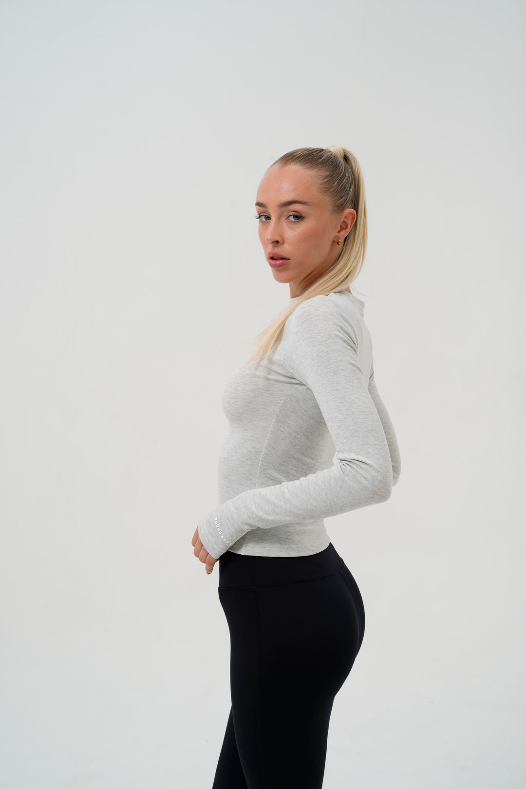 Bestie Basic Body-Con Top - Grey Marle