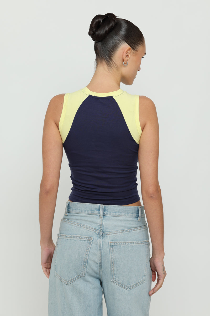 NKNIT rib mini tank top(navy、yellow) 8F015A21-98EE-4A34-81D2-