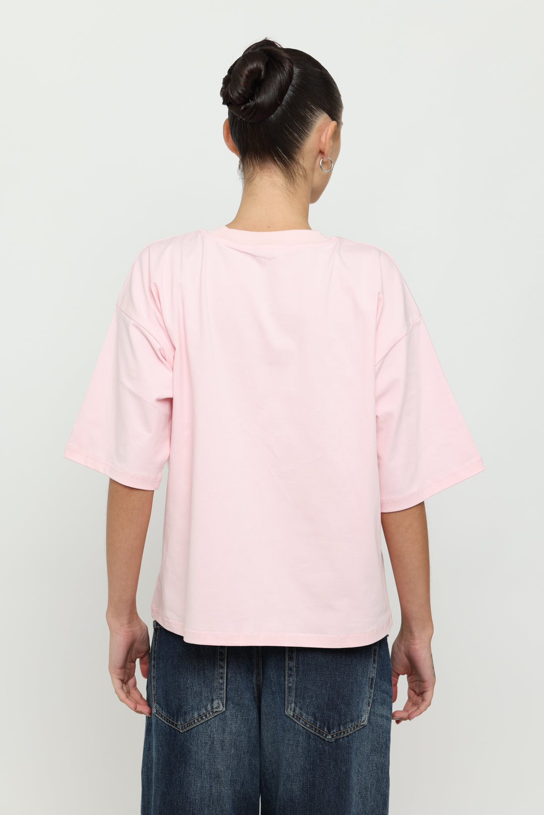 Baby Pink & White Boxy Tee