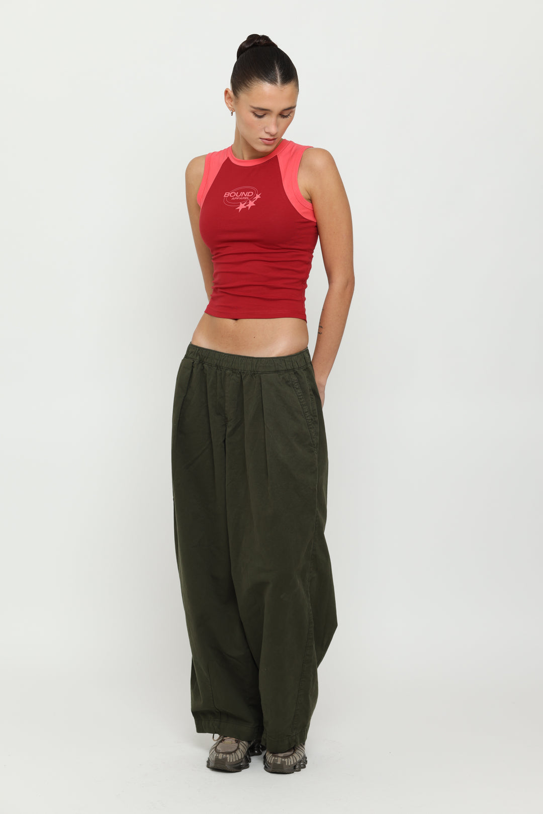 Maroon & Pink Micro Tank