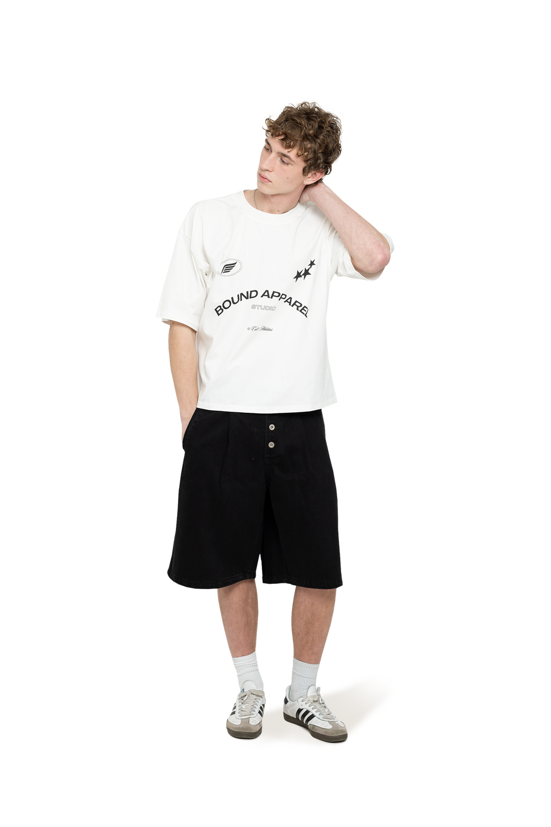 Off-White & Black Boxy Tee