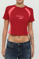 Maroon & Pink Micro Tee