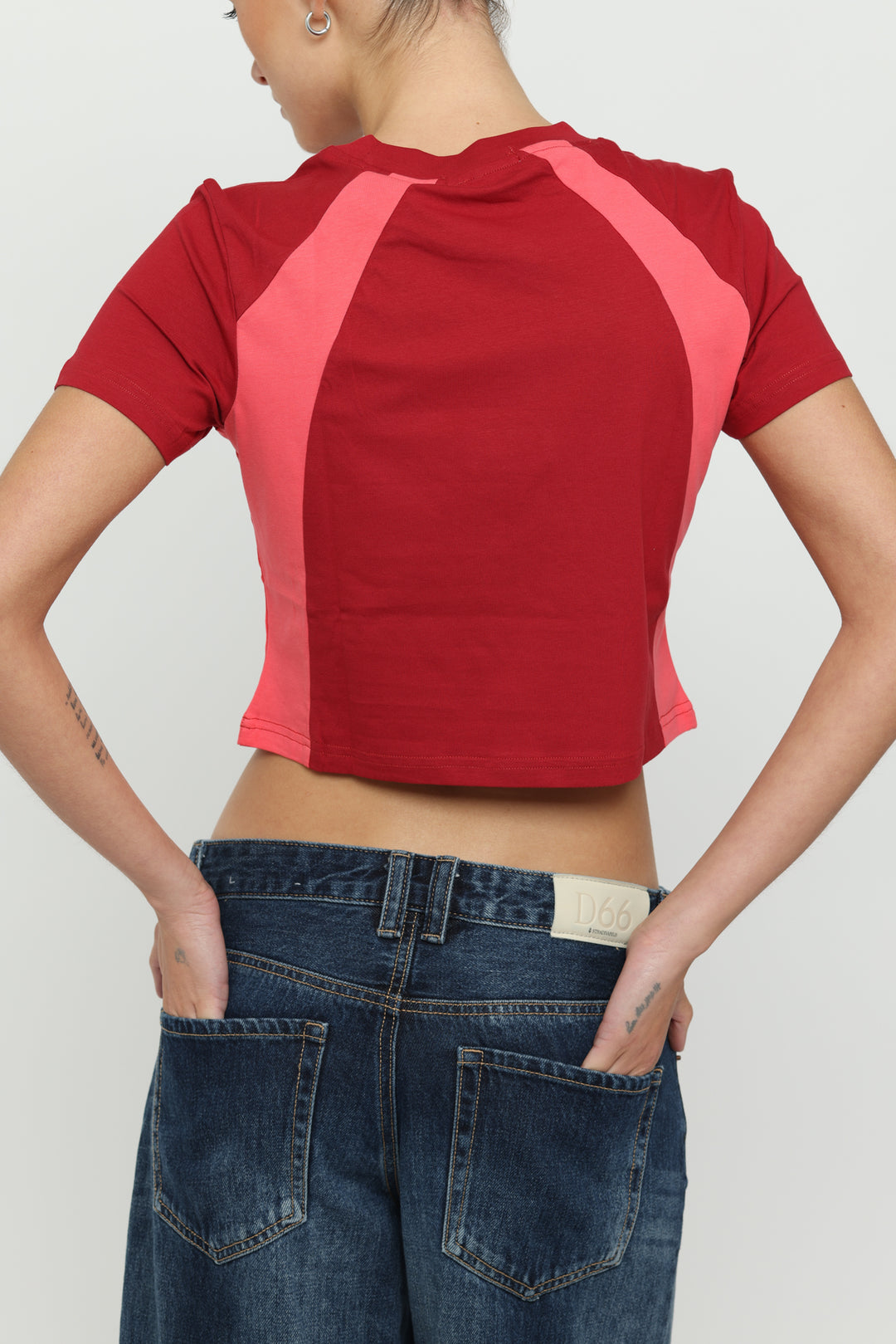 Maroon & Pink Micro Tee