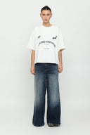 Off-White & Black Boxy Tee