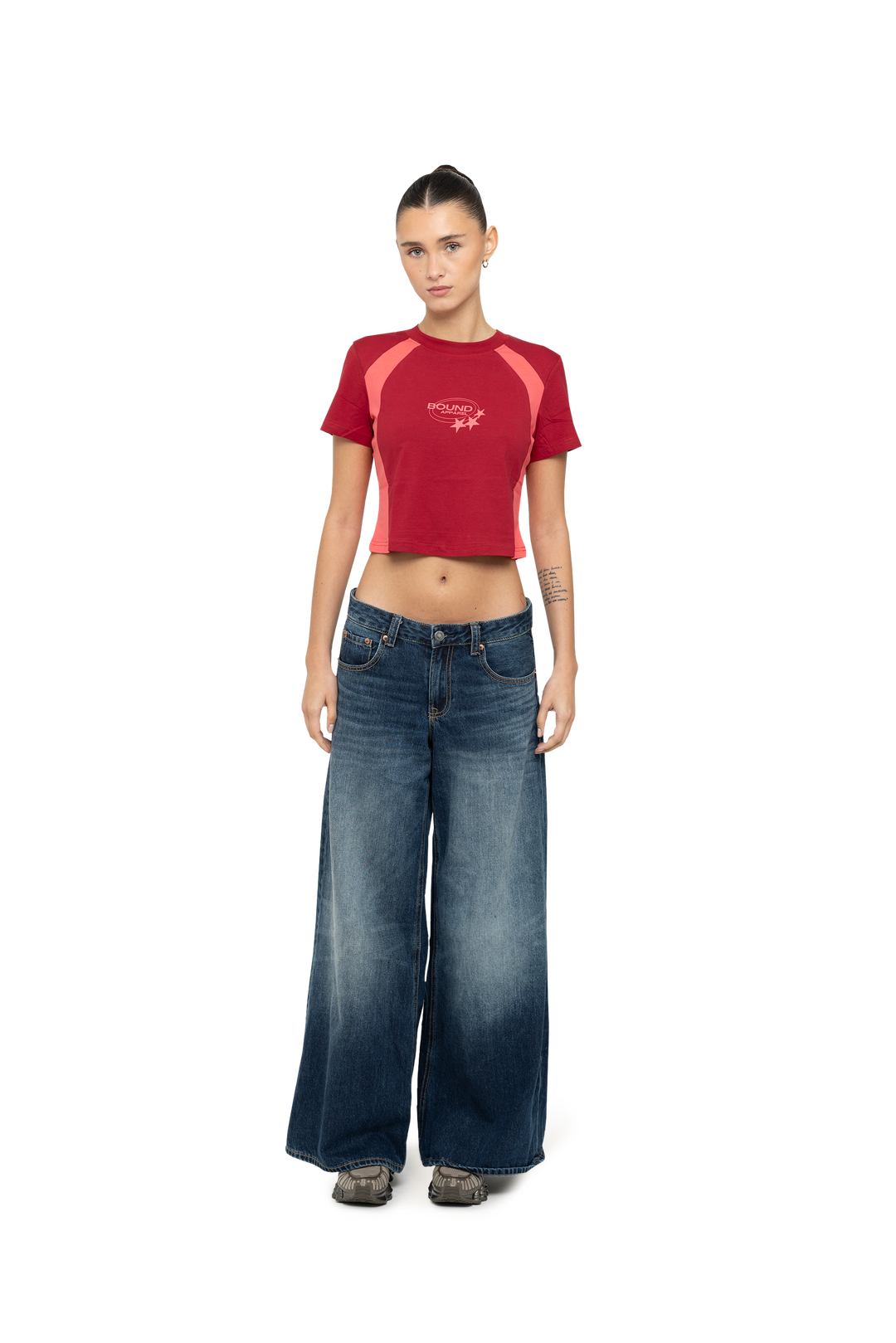 Maroon & Pink Micro Tee