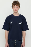 Navy & White Boxy Tee