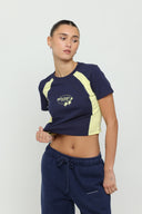 Navy & Yellow Micro Tee