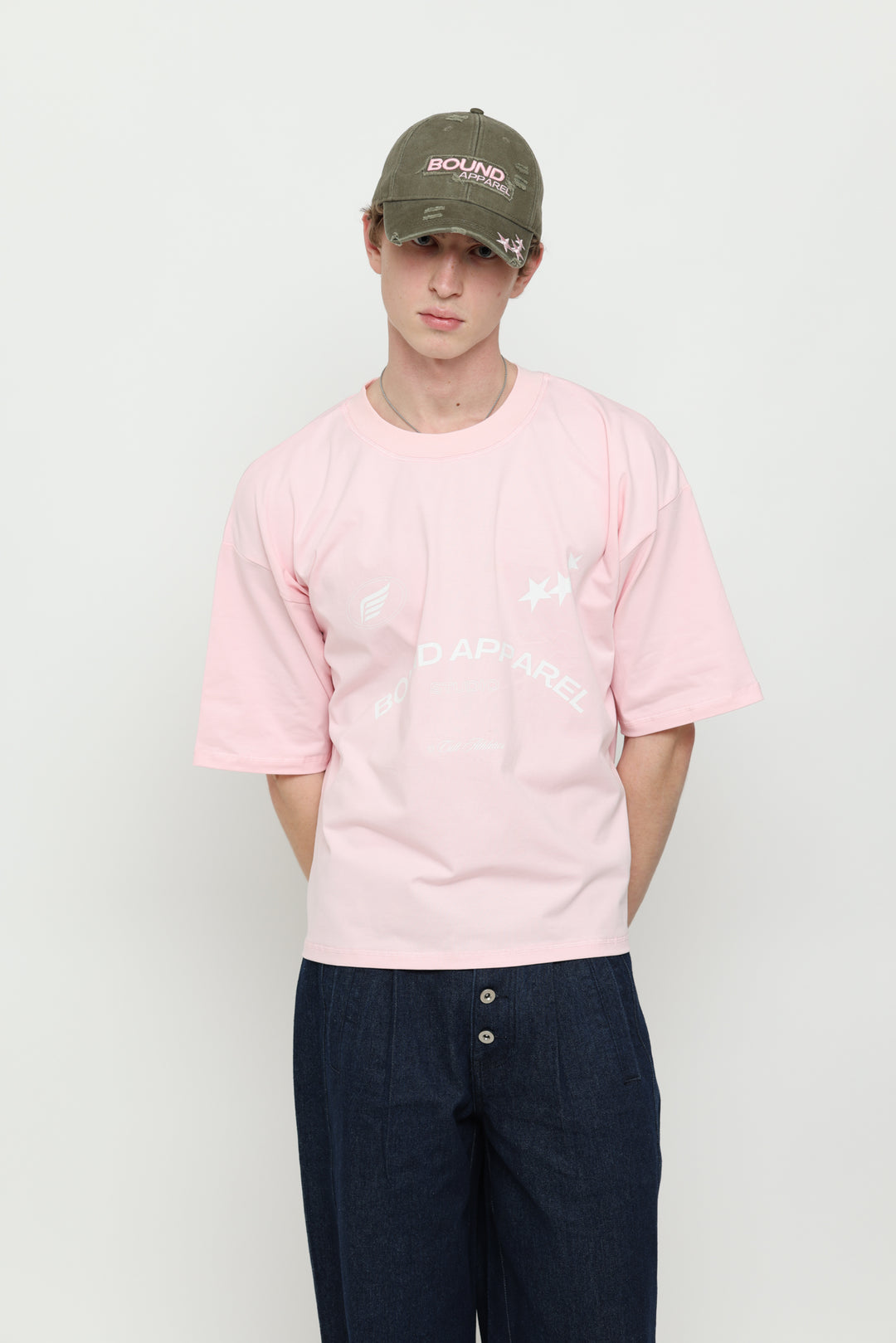 Khaki & Baby Pink Cap