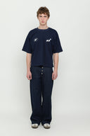 Navy & White Boxy Tee