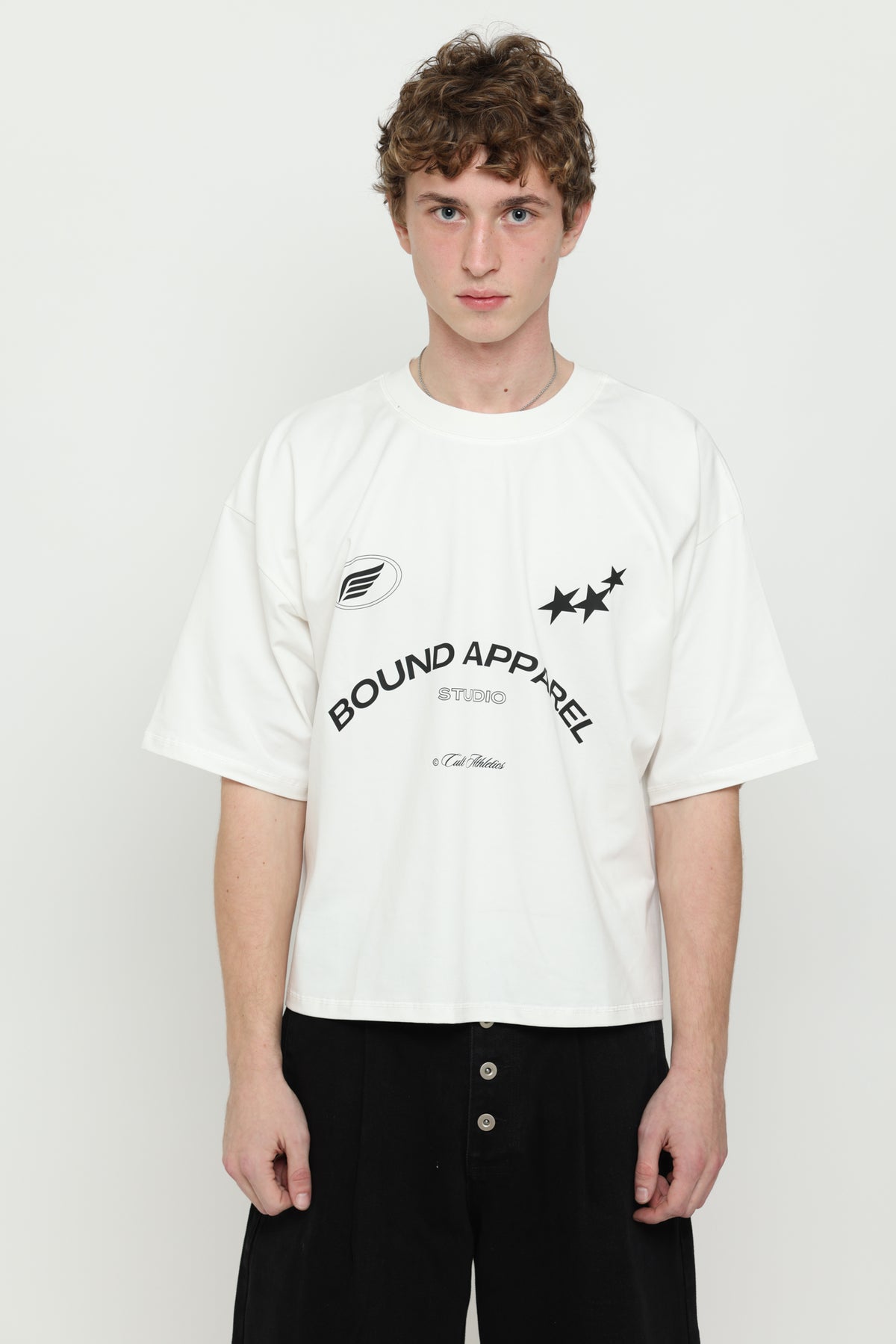 Off-White & Black Boxy Tee