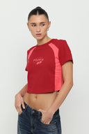 Maroon & Pink Micro Tee