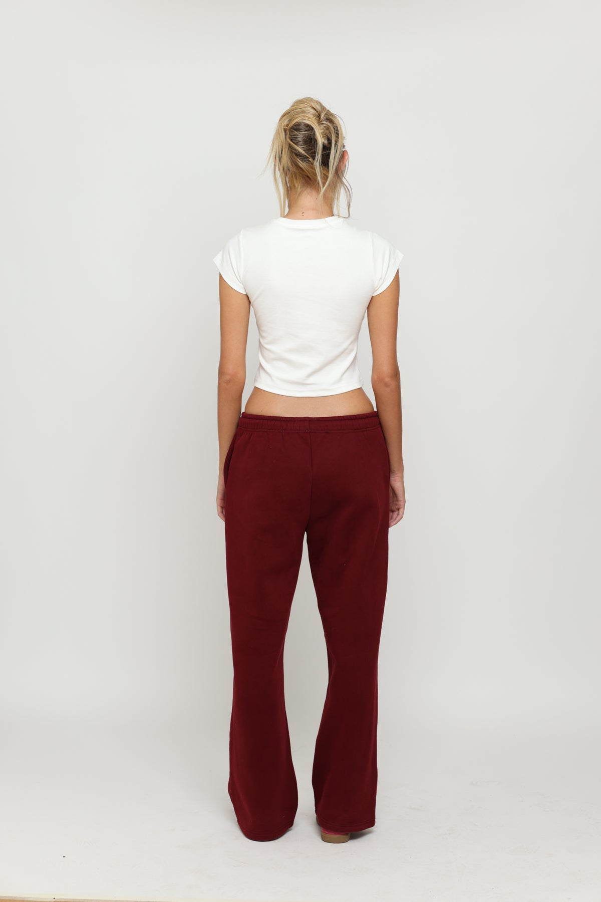 Maroon Italic Baby Tee