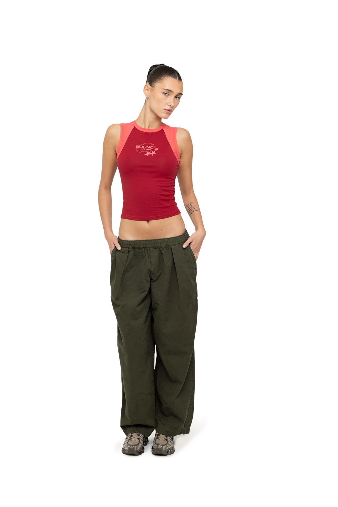 Maroon & Pink Micro Tank