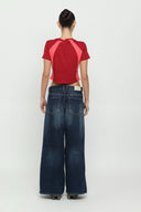 Maroon & Pink Micro Tee