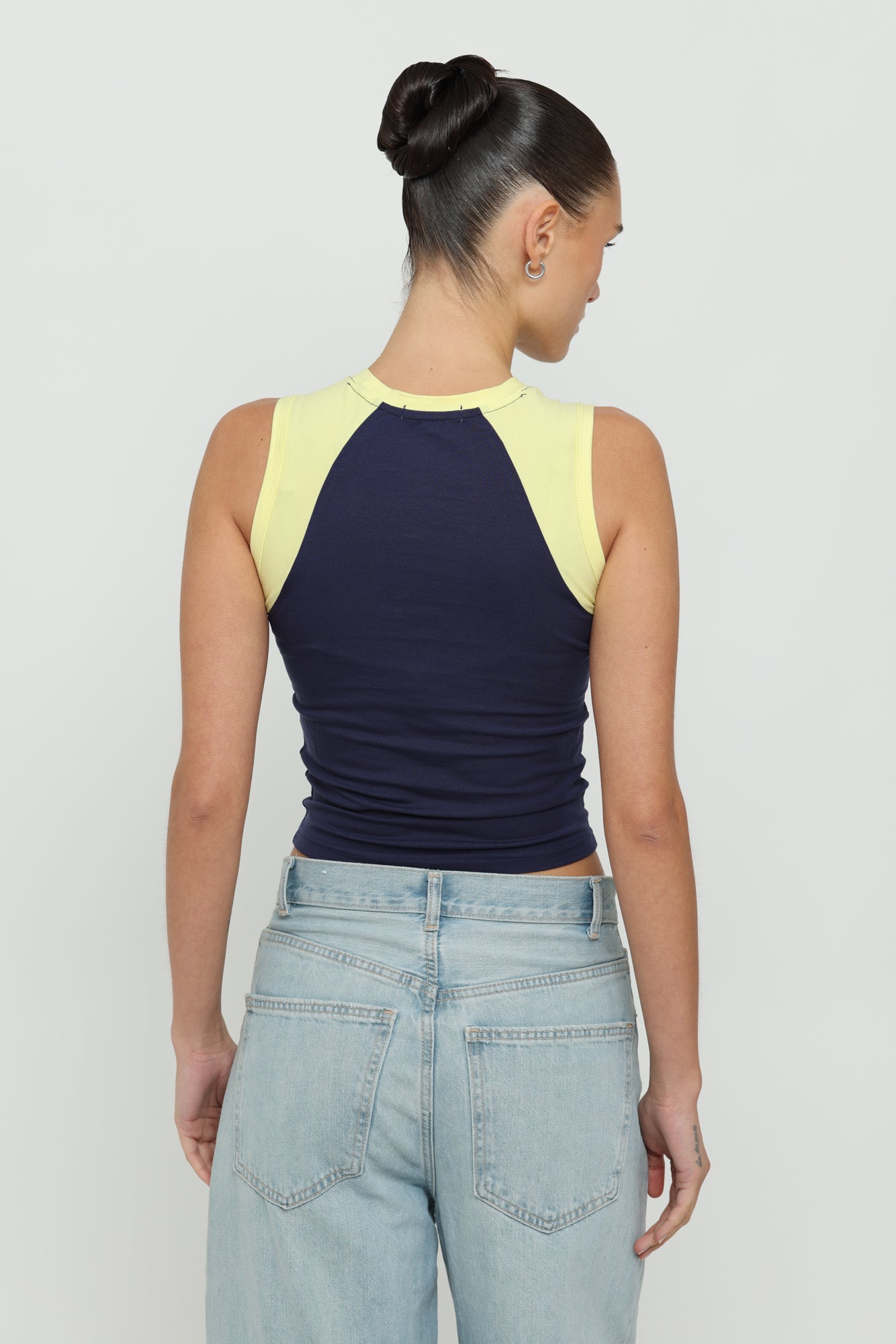 Navy & Yellow Micro Tank – Bound Apparel