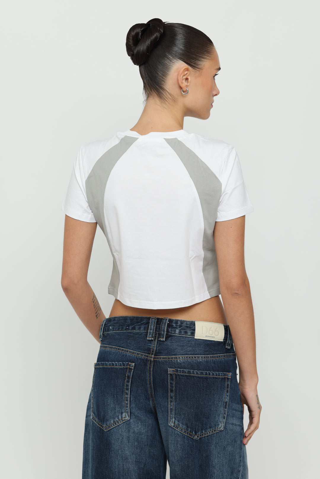 White & Silver Micro Tee