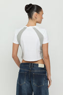 White & Silver Micro Tee