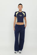 Navy & Yellow Micro Tee