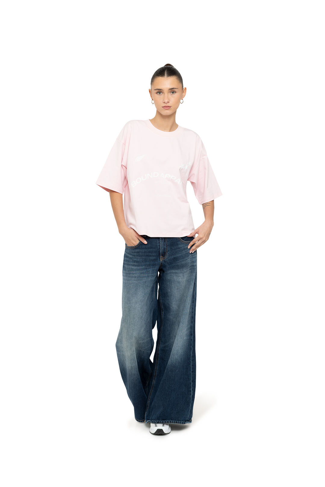 Baby Pink & White Boxy Tee