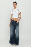 White & Silver Micro Tee