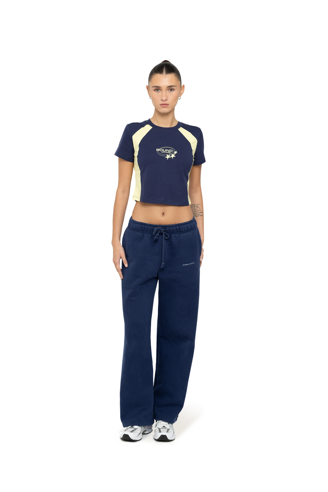 Navy & Yellow Micro Tee