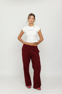 Maroon Italic Baby Tee