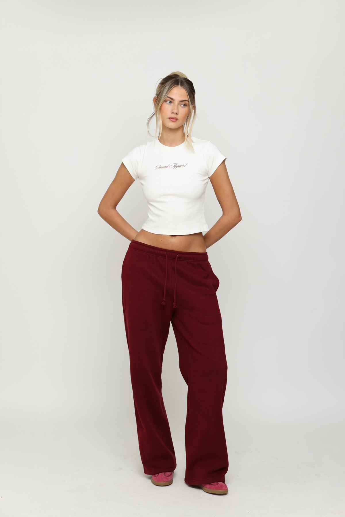 Maroon Italic Baby Tee