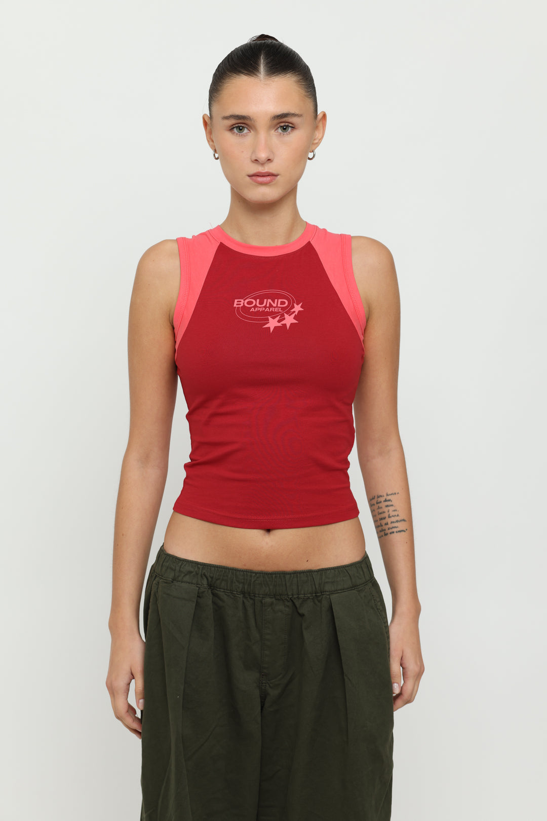 Maroon & Pink Micro Tank