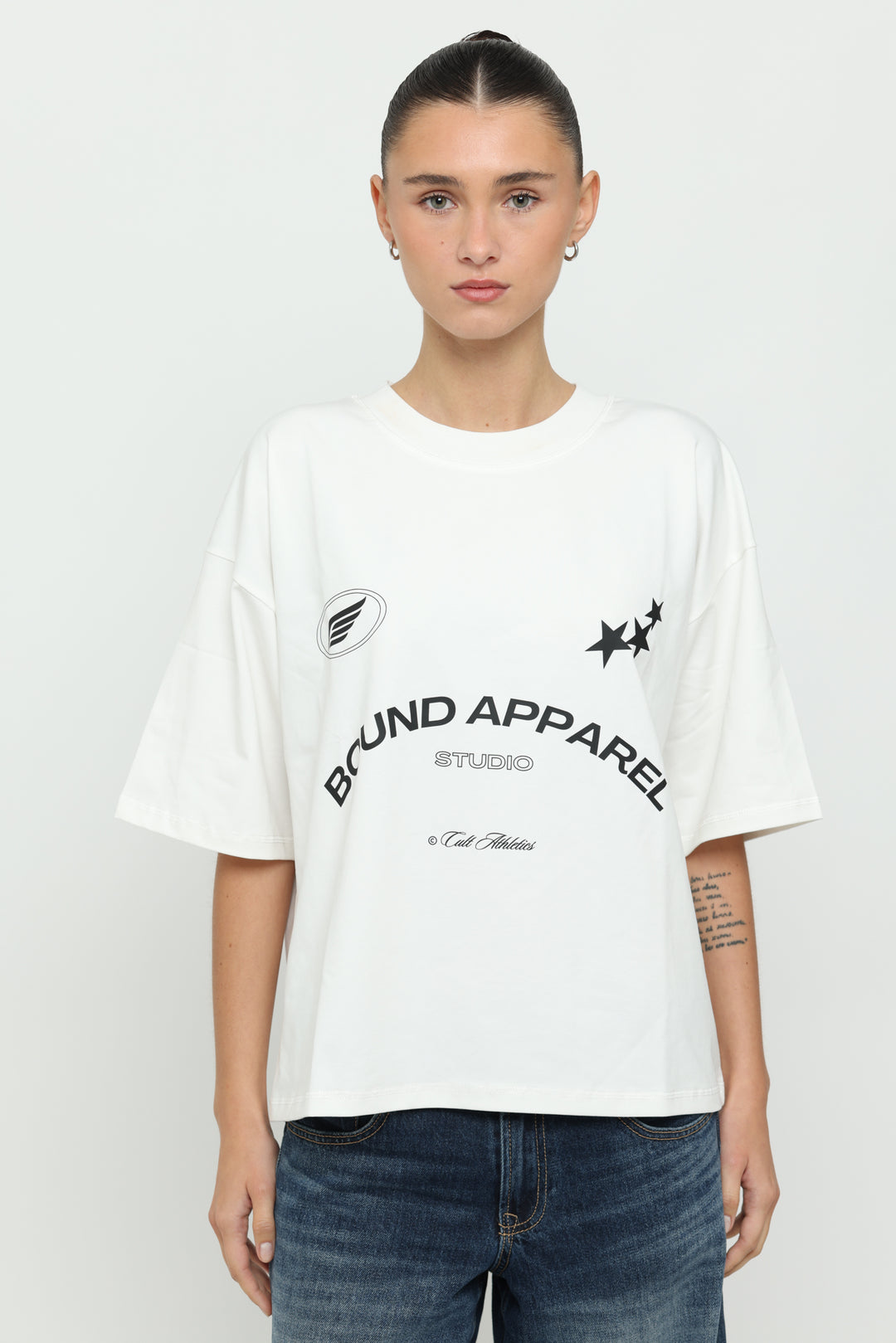 Off-White & Black Boxy Tee