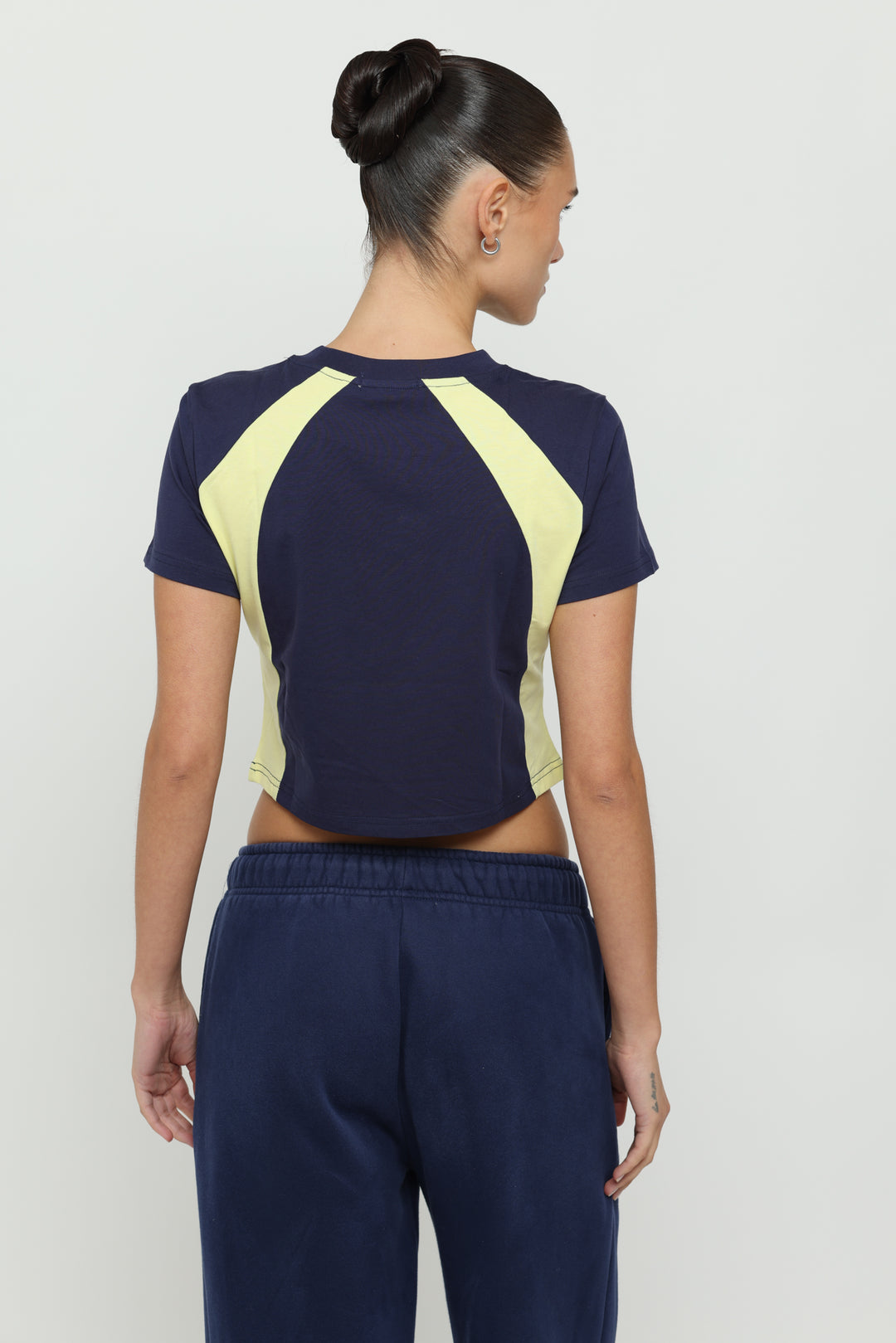 Navy & Yellow Micro Tee