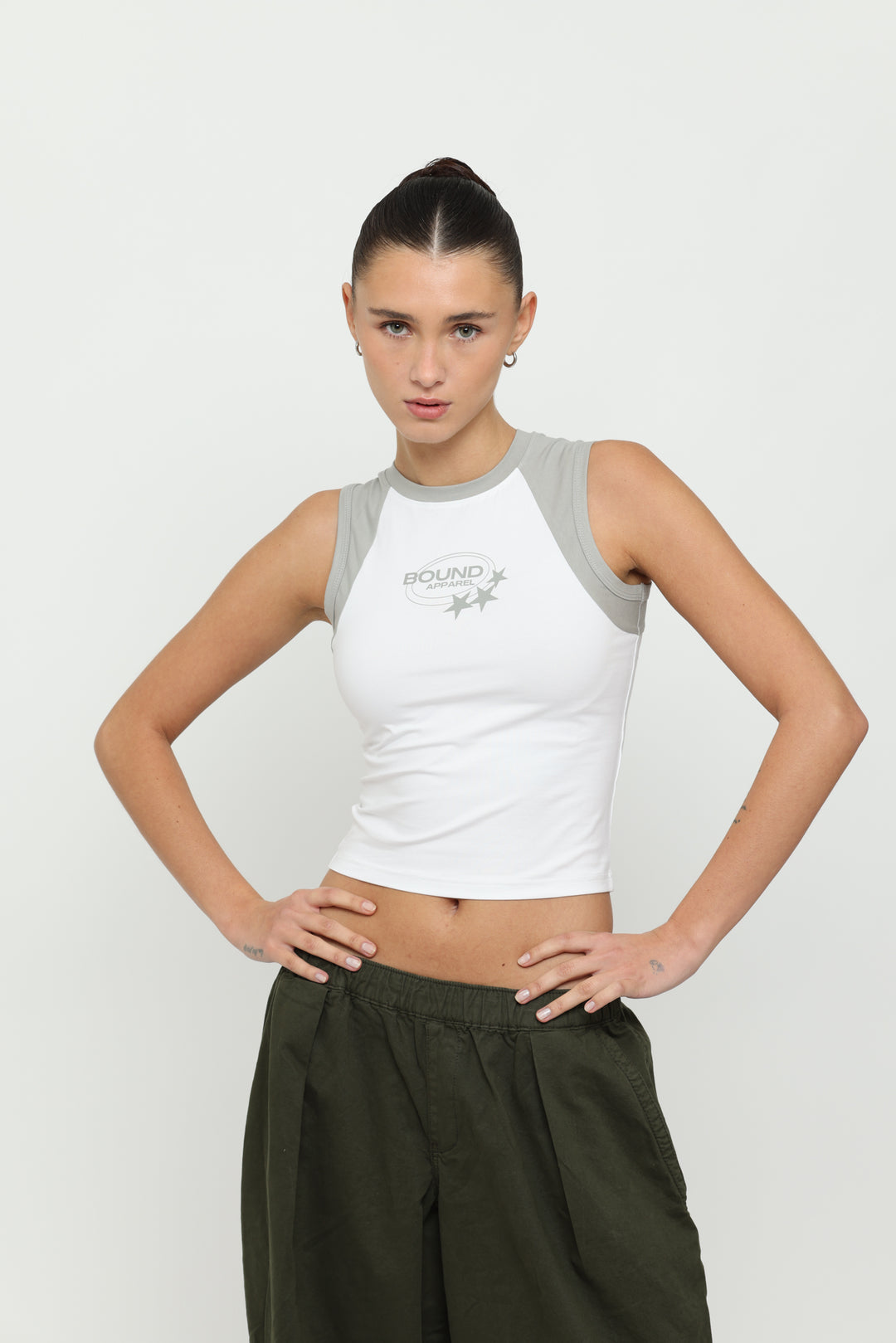 White & Silver Micro Tank