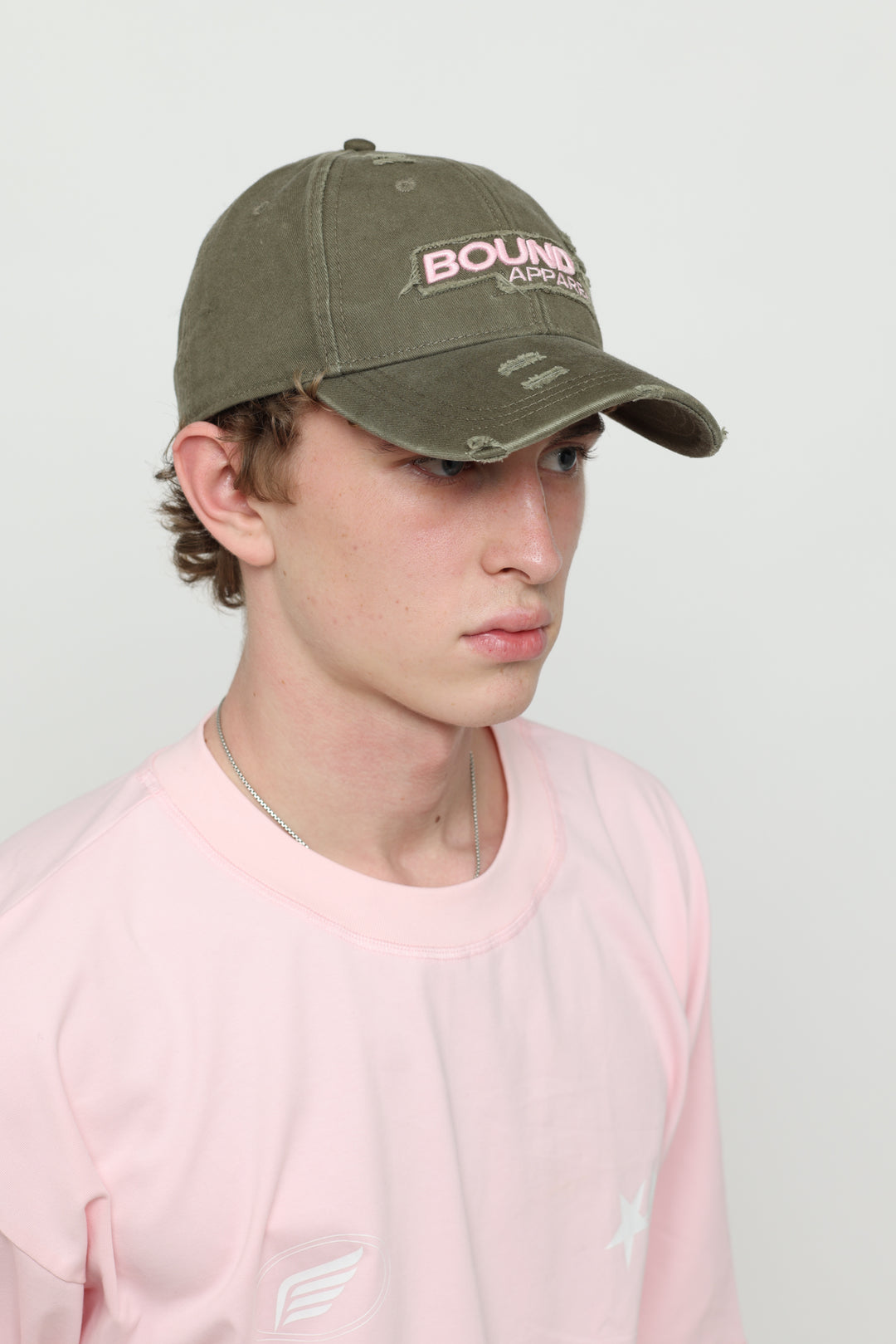 Khaki & Baby Pink Cap