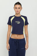 Navy & Yellow Micro Tee