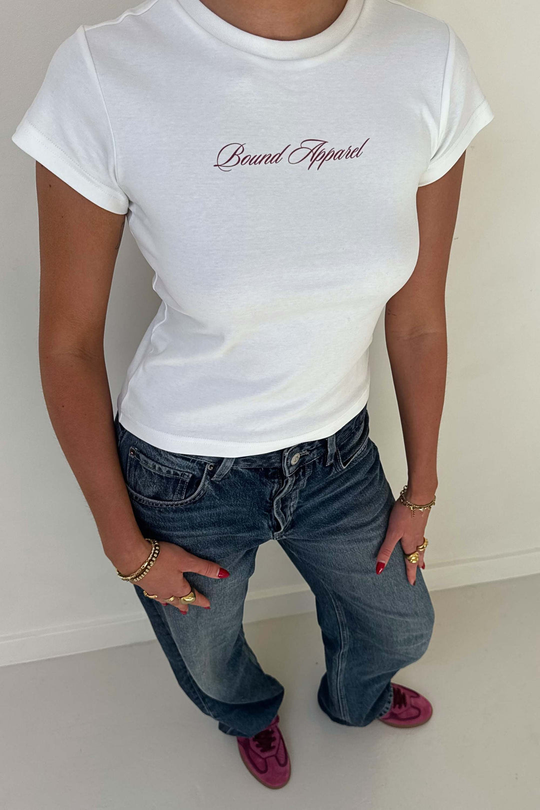 Maroon Italic Baby Tee