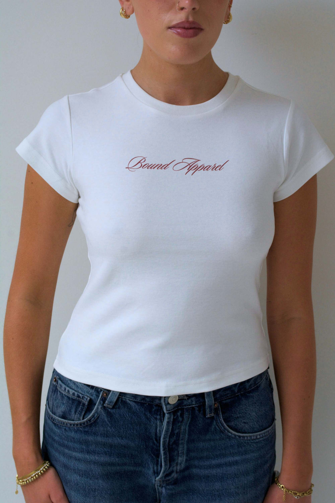 Maroon Italic Baby Tee