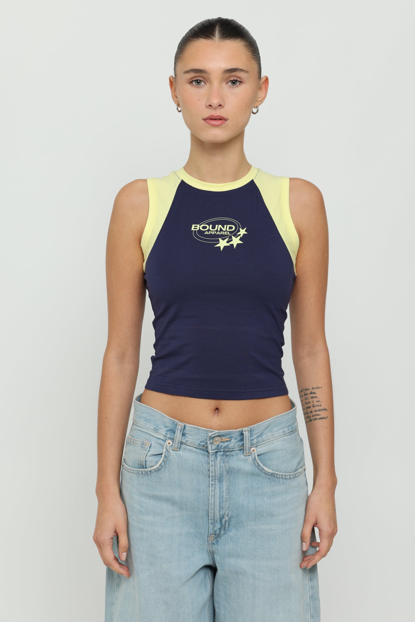 Navy & Yellow Micro Tank – Bound Apparel