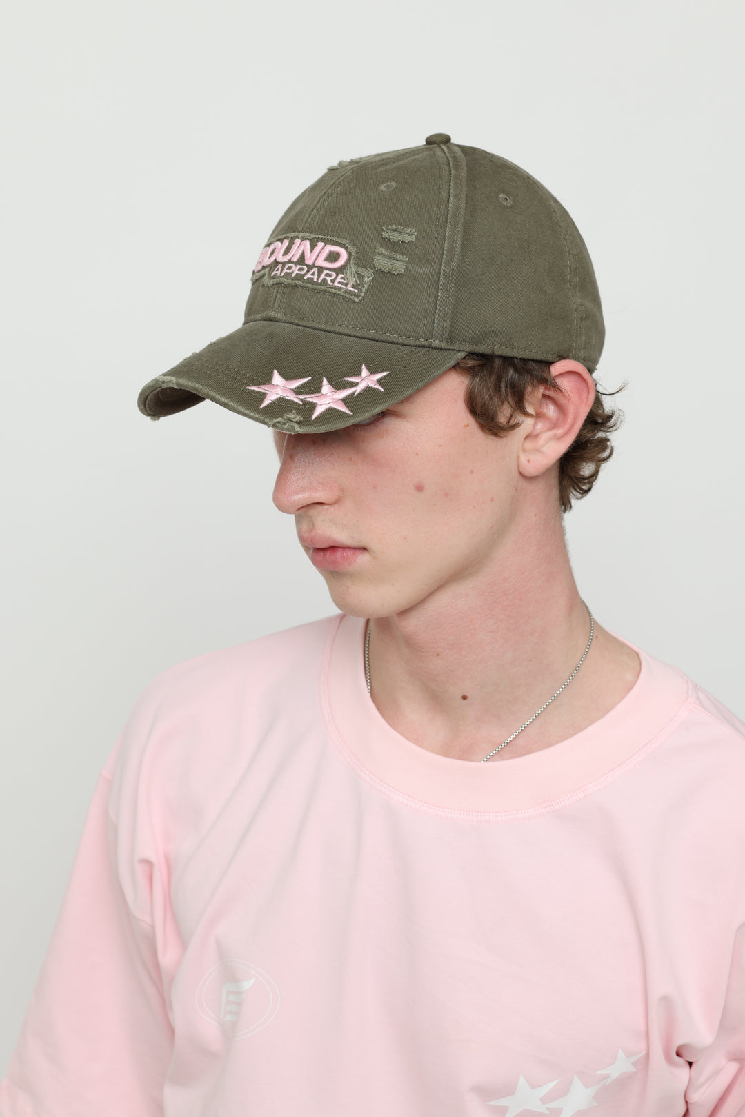 Khaki & Baby Pink Cap